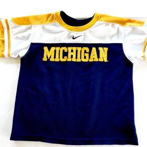 Nike Boys Shirt University of Michigan Long Sleeve Size 5